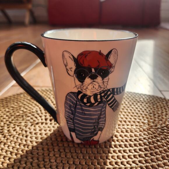 Signature houseware hipster french bulldog scarf animal coffee tea ceramic mug - Picture 5 of 8